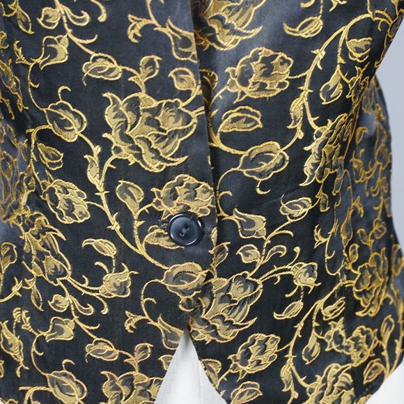 Vintage Early 80's Jacket Black & Gold Medium - Picture 2 of 9